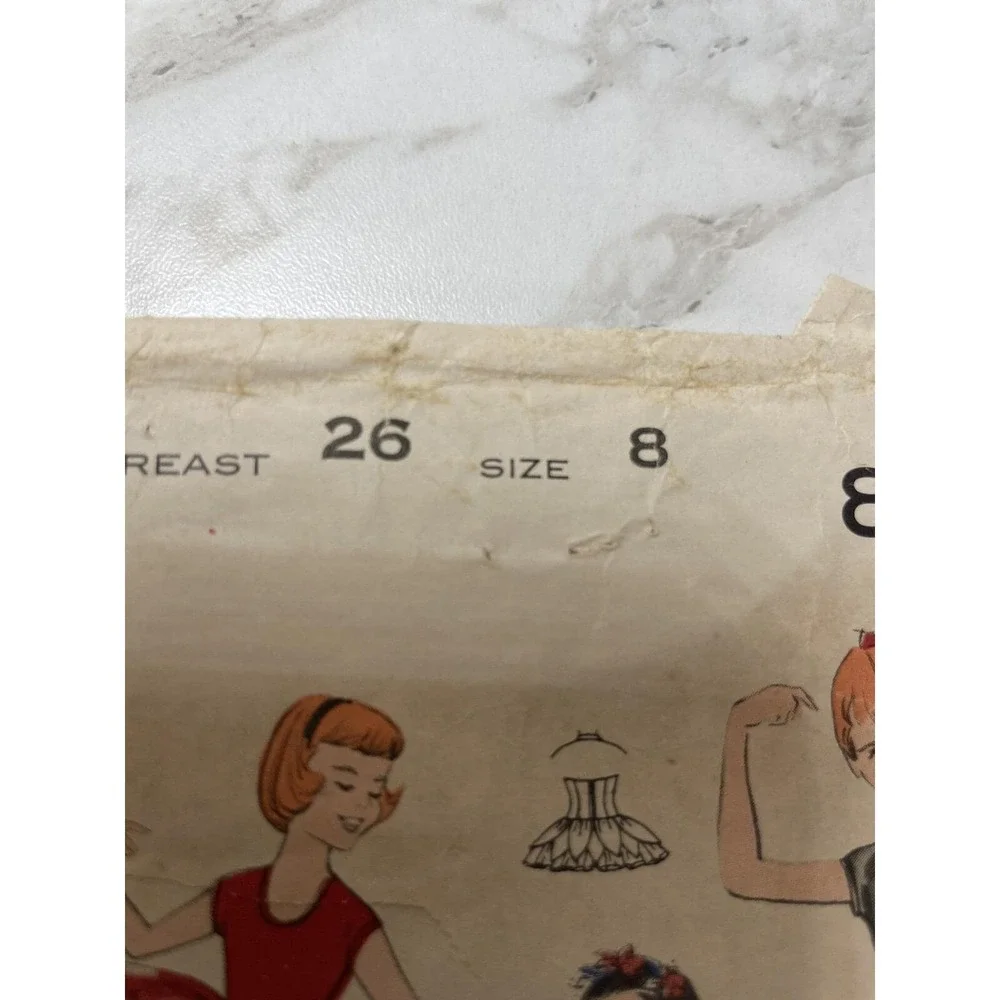 Vtg Butterick 8380 Sewing Pattern Girls Dancing Costumes Ballerina Sz 8